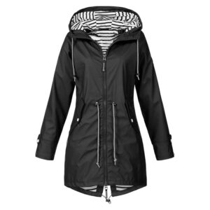 Women Waterproof Rain Jacket Hooded Raincoat