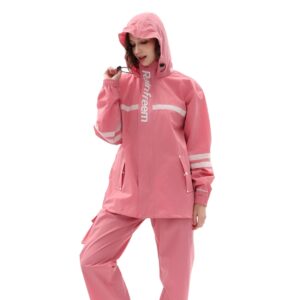 Raninfreem Waterproof Double Rider Reflective Raincoat & Pants Set